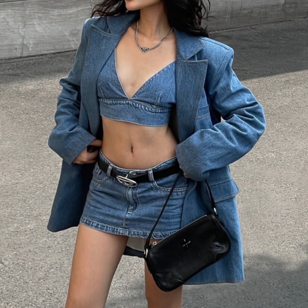 Denim Bralette (new never used)